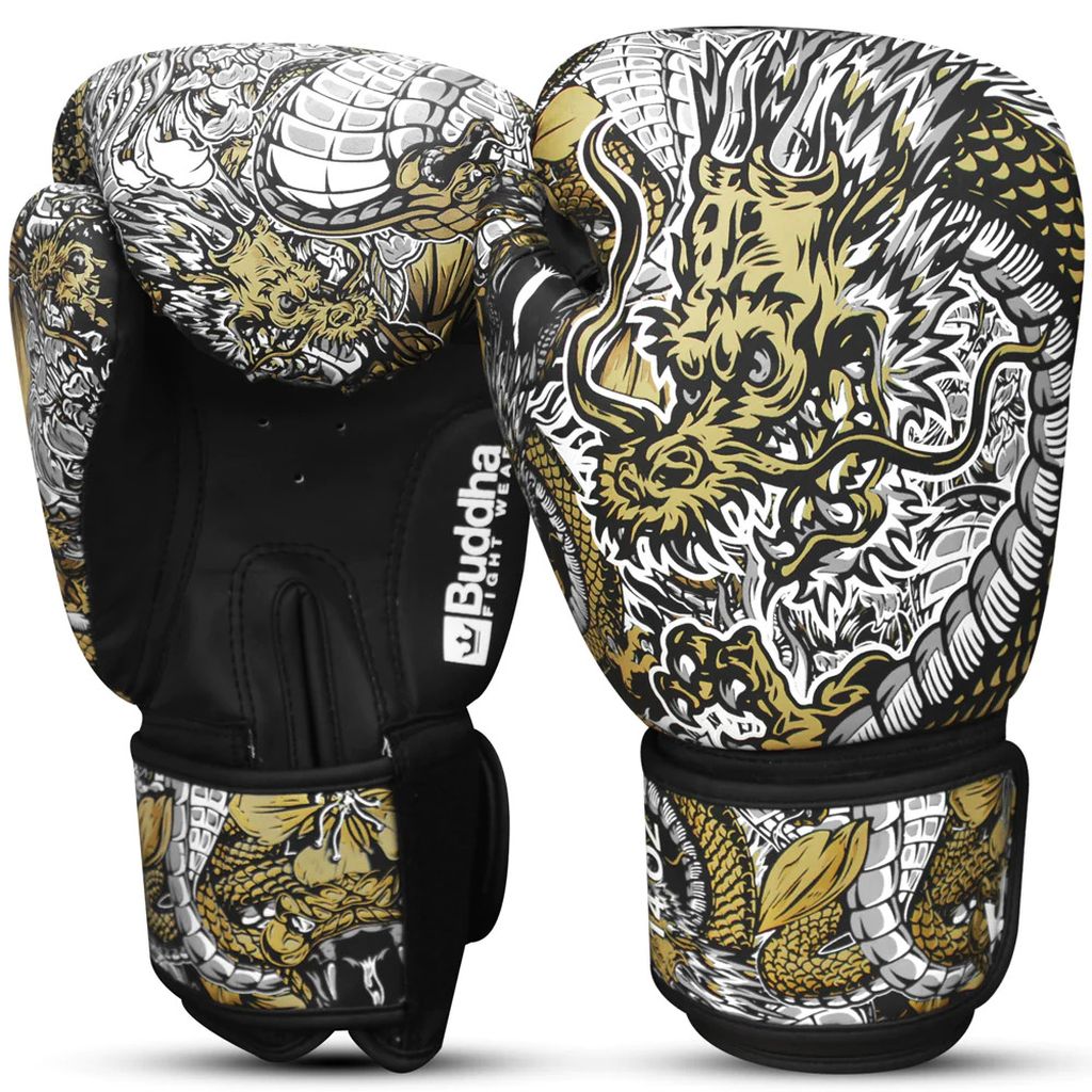 Buddha Fight Wear Boxhandschuhe Fantasy Dragon, weiss