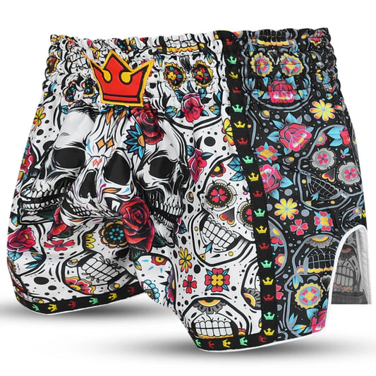 Buddha Muay Thai Short Santa Muerte, weiss