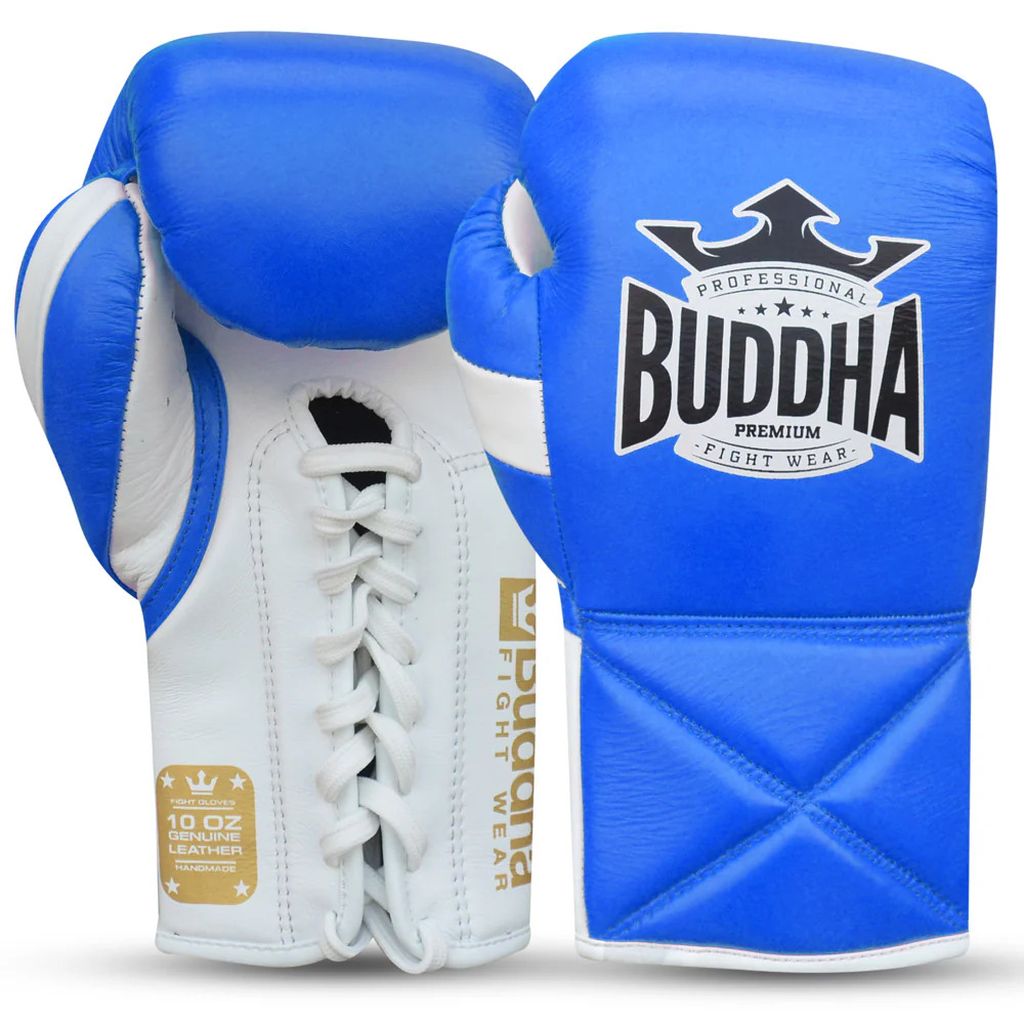 Buddha Fight Wear Boxhandschuhe Professional Leather, blau