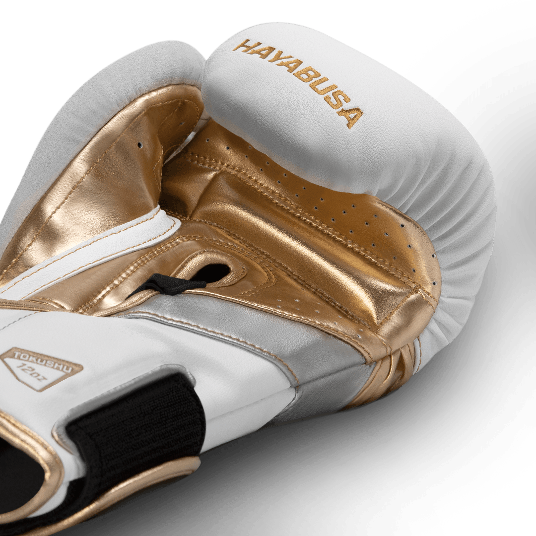 Hayabusa Boxhandschuhe T3, weiss-gold