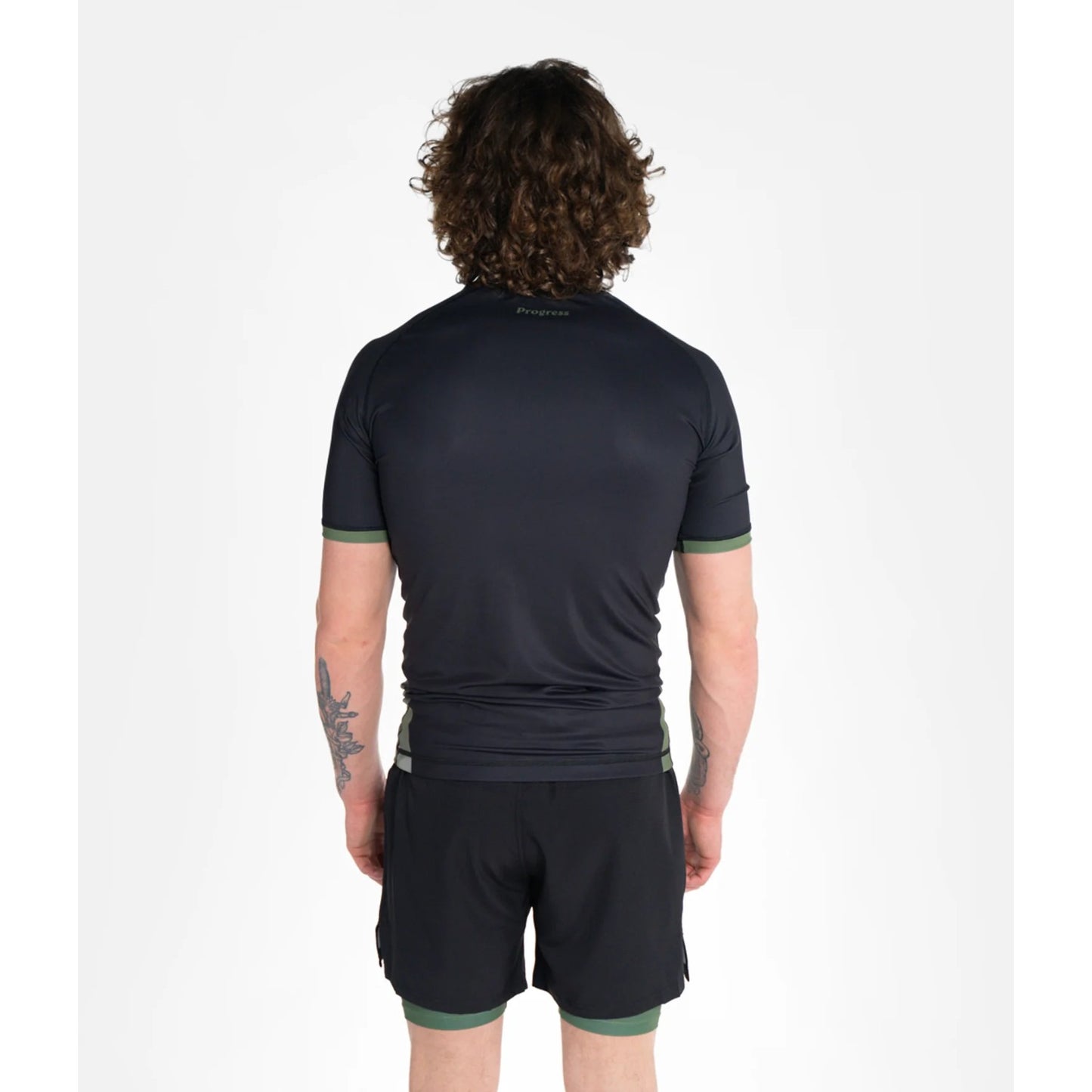 Progress Jiu Jitsu Rashguard SS Academy Plus, schwarz-grün