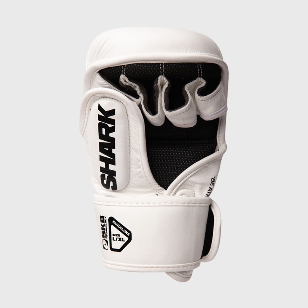 Shark Boxing MMA Sparring Handschuhe Pro Combat, weiss-schwarz
