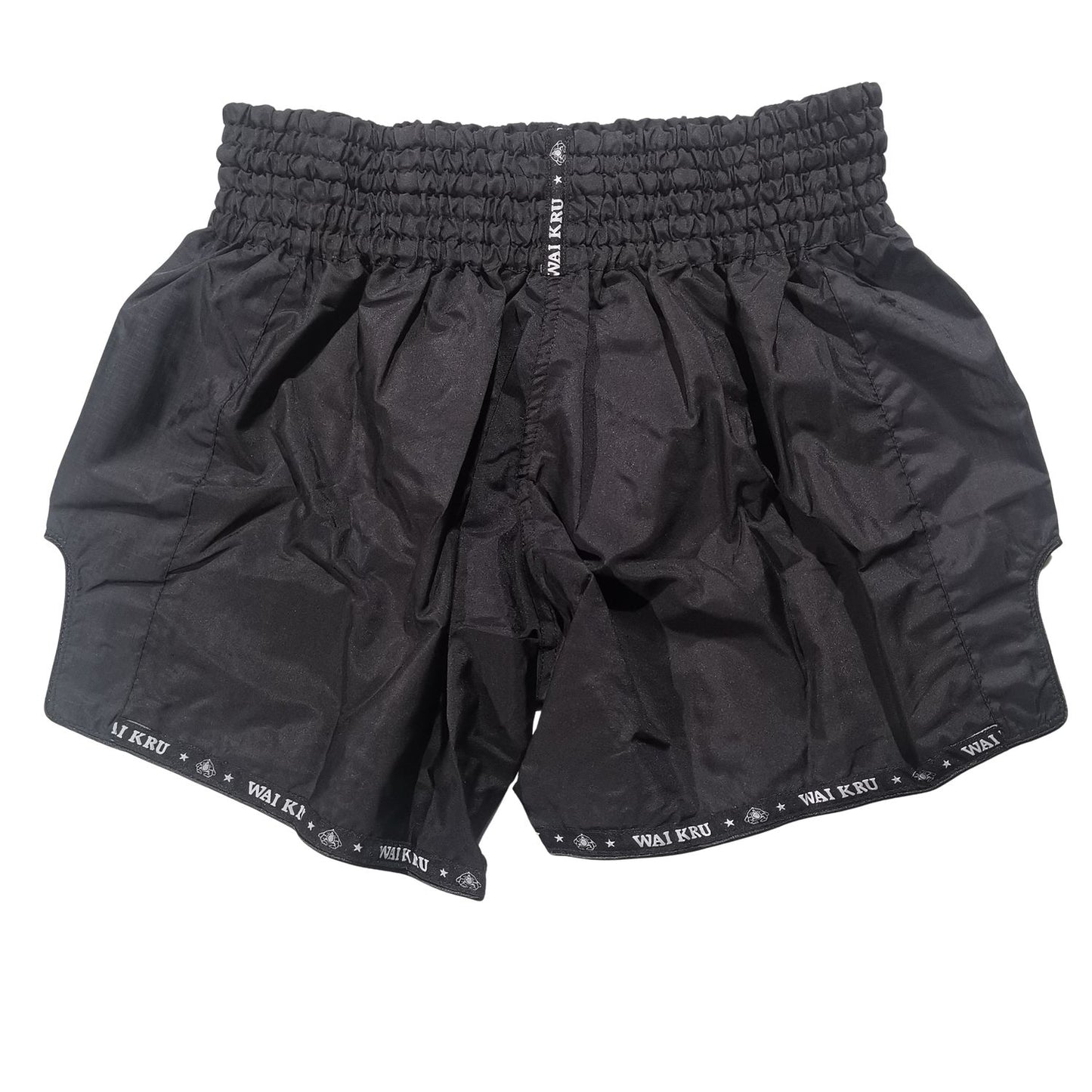 Wai Kru Muay Thai Shorts MT-8 Black Panther, schwarz-schwarz