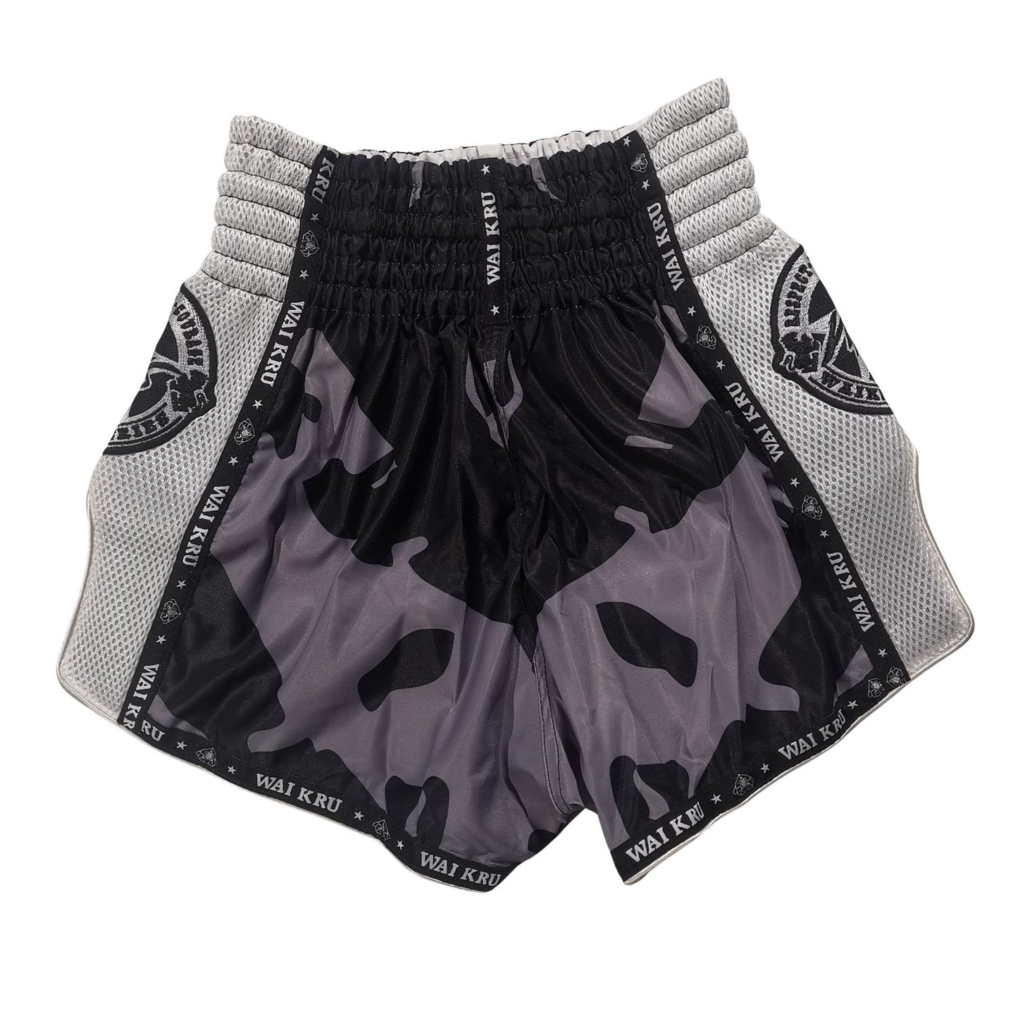 Wai Kru Muay Thai Shorts SUB-14, schwarz-weiss