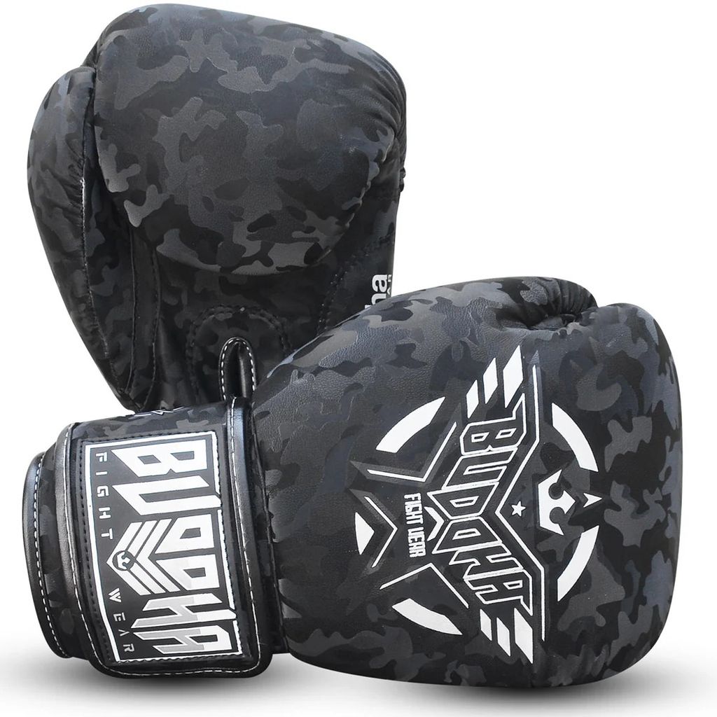 Buddha Boxhandschuhe Army, schwarz