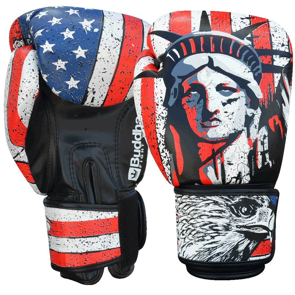 Buddha Fight Wear Boxhandschuhe USA, weiss-rot