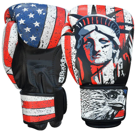 Buddha Fight Wear Boxhandschuhe USA, weiss-rot