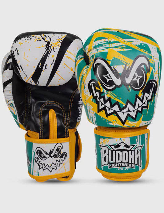 Buddha Fight Wear Boxhandschuhe Creepy, gruen-gelb