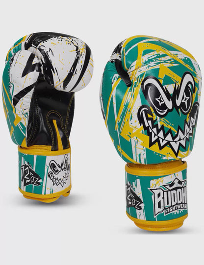 Buddha Fight Wear Boxhandschuhe Creepy, gruen-gelb