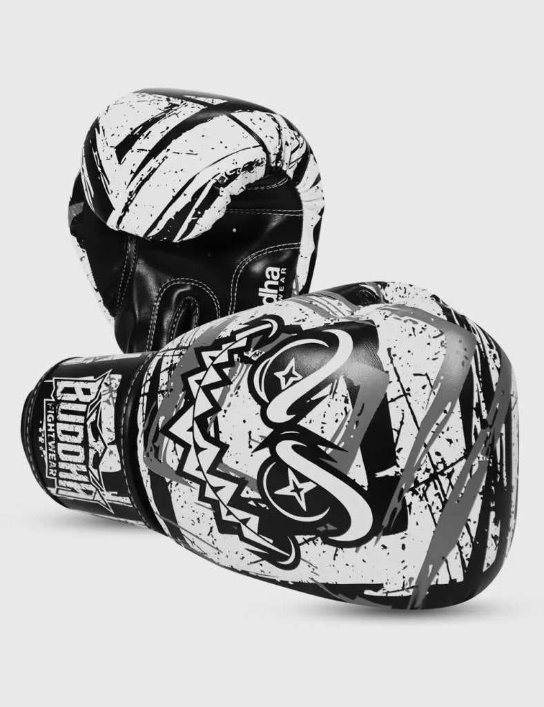 Buddha Fight Wear Boxhandschuhe Creepy, weiss-schwarz