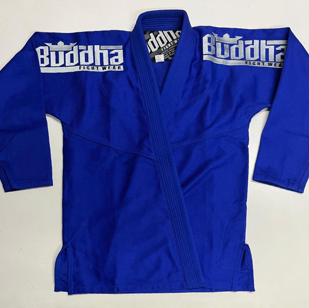 Buddha Fight Wear BJJ Gi V3 Deluxe, blau-grau