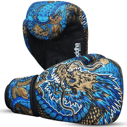 Buddha Fight Wear Boxhandschuhe Fantasy Dragon, blau