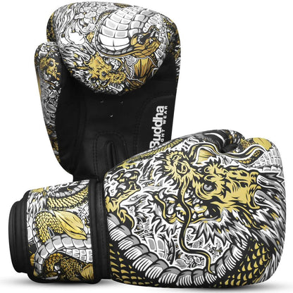 Buddha Fight Wear Boxhandschuhe Fantasy Dragon, weiss