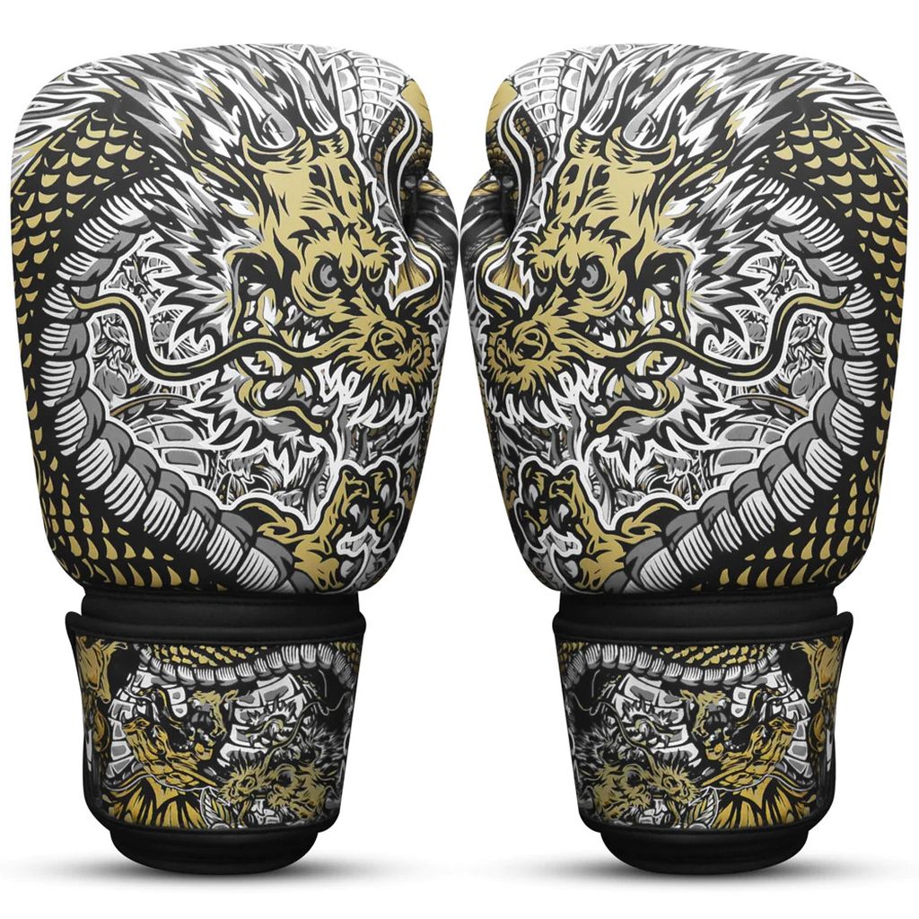 Buddha Fight Wear Boxhandschuhe Fantasy Dragon, weiss
