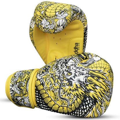 Buddha Fight Wear Boxhandschuhe Fantasy Dragon, gelb