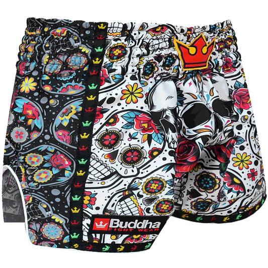Buddha Muay Thai Short Santa Muerte, weiss