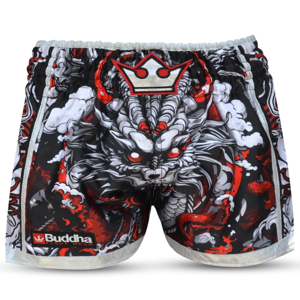 Buddha Muay Thai Shorts Dragon, rot