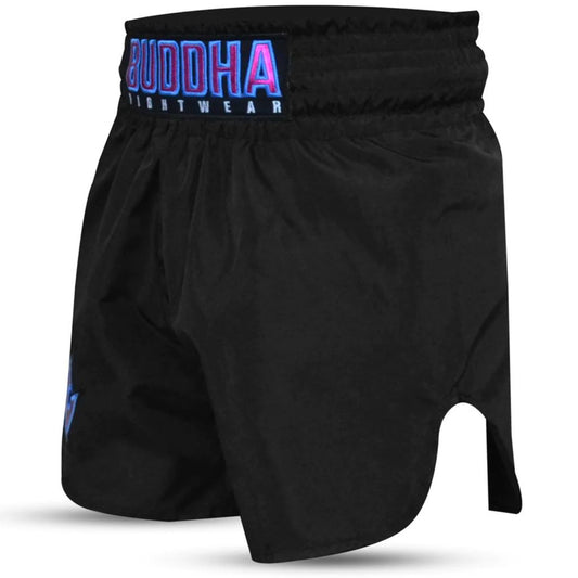 Buddha Muay Thai Shorts Traditional Old School Nylon, schwarz-purpel