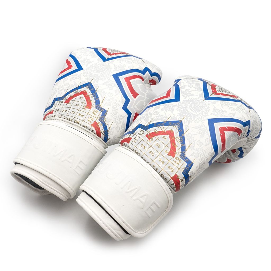 FUJIMAE Boxhandschuhe Sakyant 2 Leather, weiss-rot