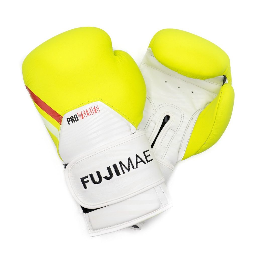 FUJIMAE Boxhandschuhe ProSeries 2.0 Leather, weiss-gelb