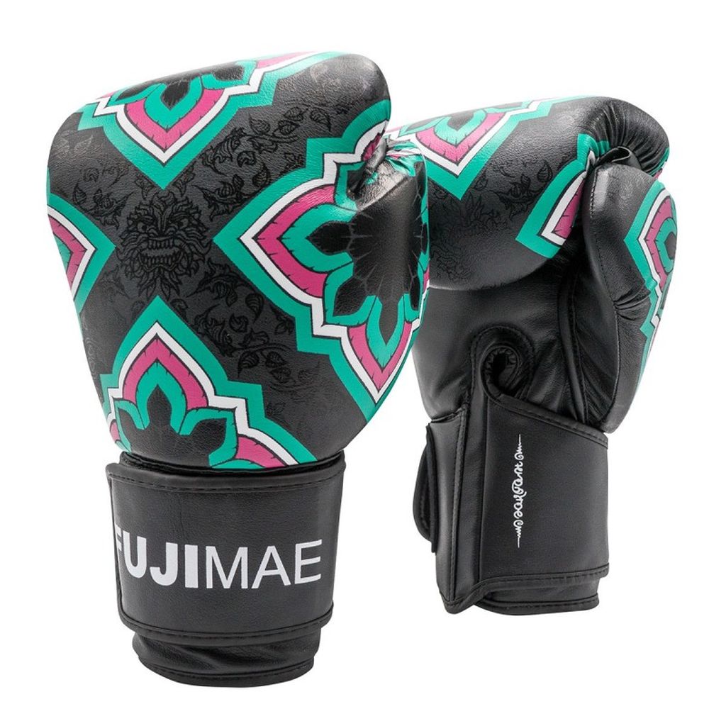 FUJIMAE Boxhandschuhe SakYant Primeskin 2, schwarz-gruen