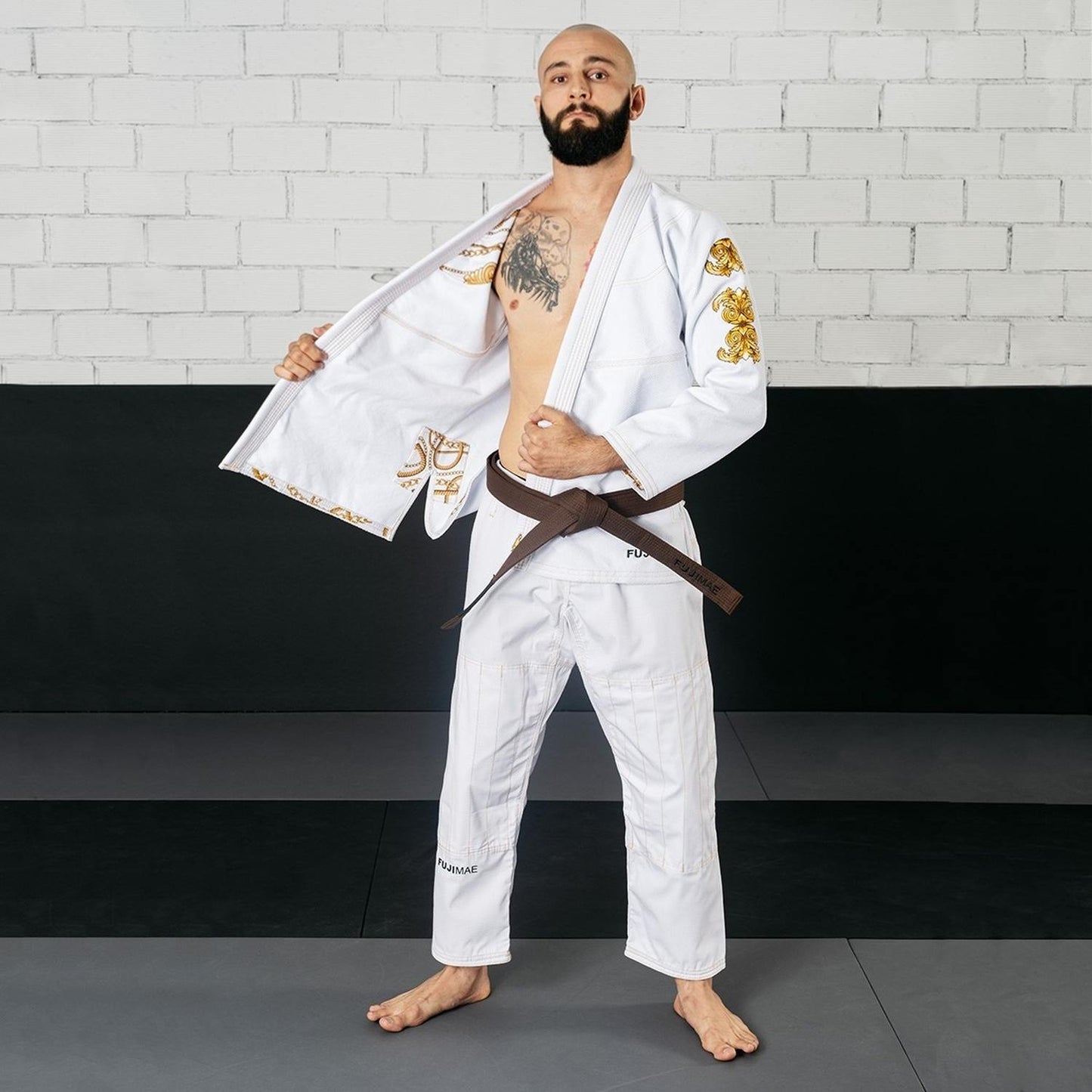 FUJIMAE BJJ Gi Shaka 21 QS, weiss-gold