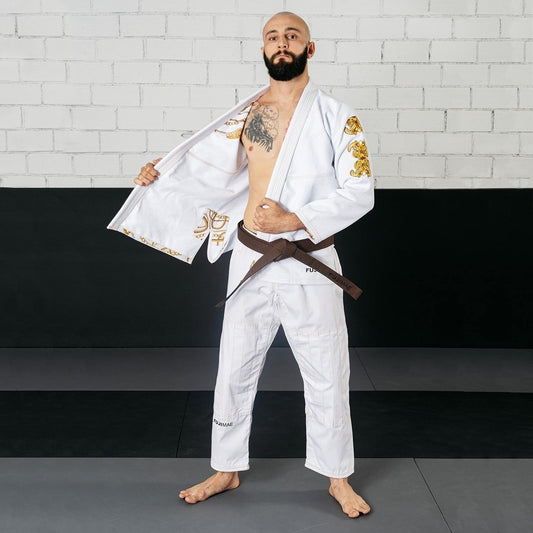 FUJIMAE BJJ Gi Shaka 21 QS, weiss-gold