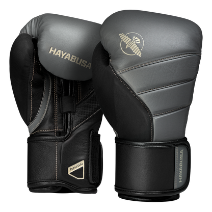 Hayabusa Boxhandschuhe T3, dunkelgrau-schwarz