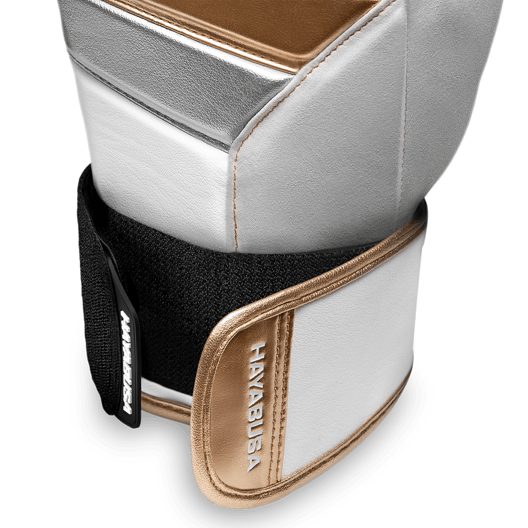 Hayabusa Boxhandschuhe T3, weiss-gold