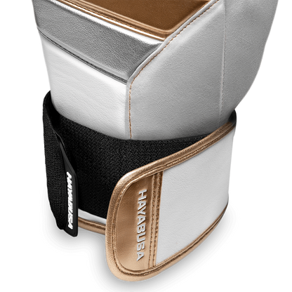 Hayabusa Boxhandschuhe T3, weiss-gold