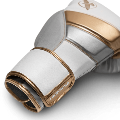 Hayabusa Boxhandschuhe T3, weiss-gold