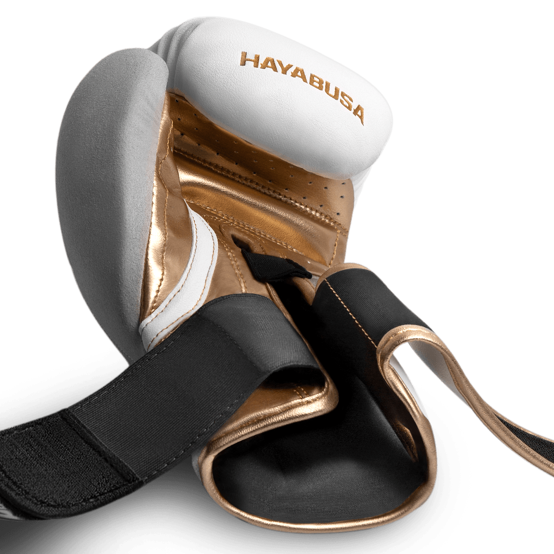Hayabusa Boxhandschuhe T3, weiss-gold