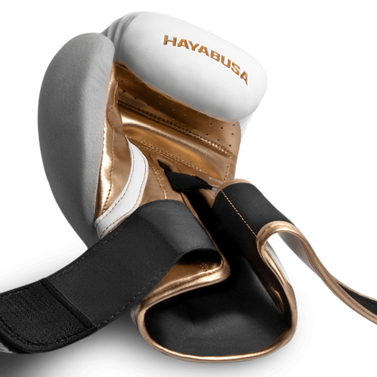Hayabusa Boxhandschuhe T3, weiss-gold