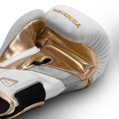 Hayabusa Boxhandschuhe T3, weiss-gold