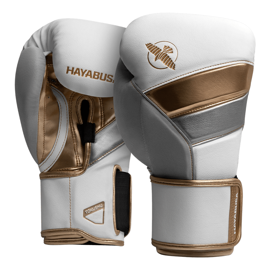 Hayabusa Boxhandschuhe T3, weiss-gold