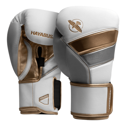 Hayabusa Boxhandschuhe T3, weiss-gold