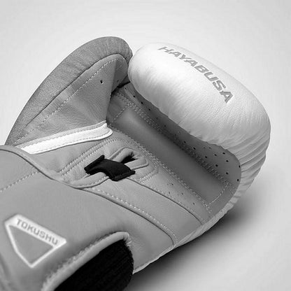Hayabusa Boxhandschuhe T3, weiss-grau
