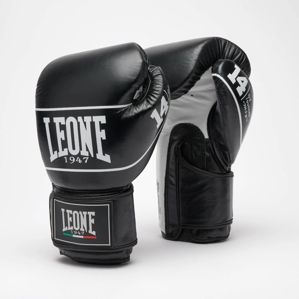Leone 1947 Boxhandschuhe GN057 Velcro Shock Pro, schwarz-weiss