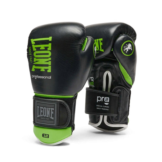 Leone 1947 Boxhandschuhe Professional 2 GN115, schwarz-gruen