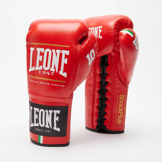 Leone 1947 Boxhandschuhe GN102L Shock Plus Lace Up, rot