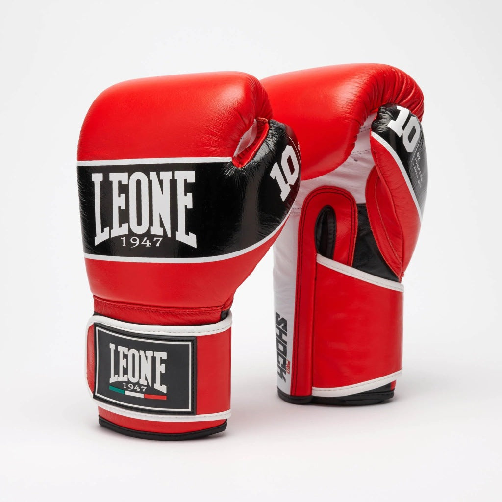 Leone 1947 Boxhandschuhe GN057 Velcro Shock Pro, rot-schwarz