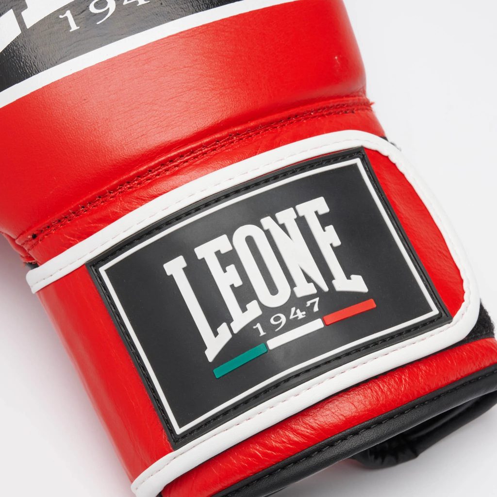 Leone 1947 Boxhandschuhe GN057 Velcro Shock Pro, rot-schwarz