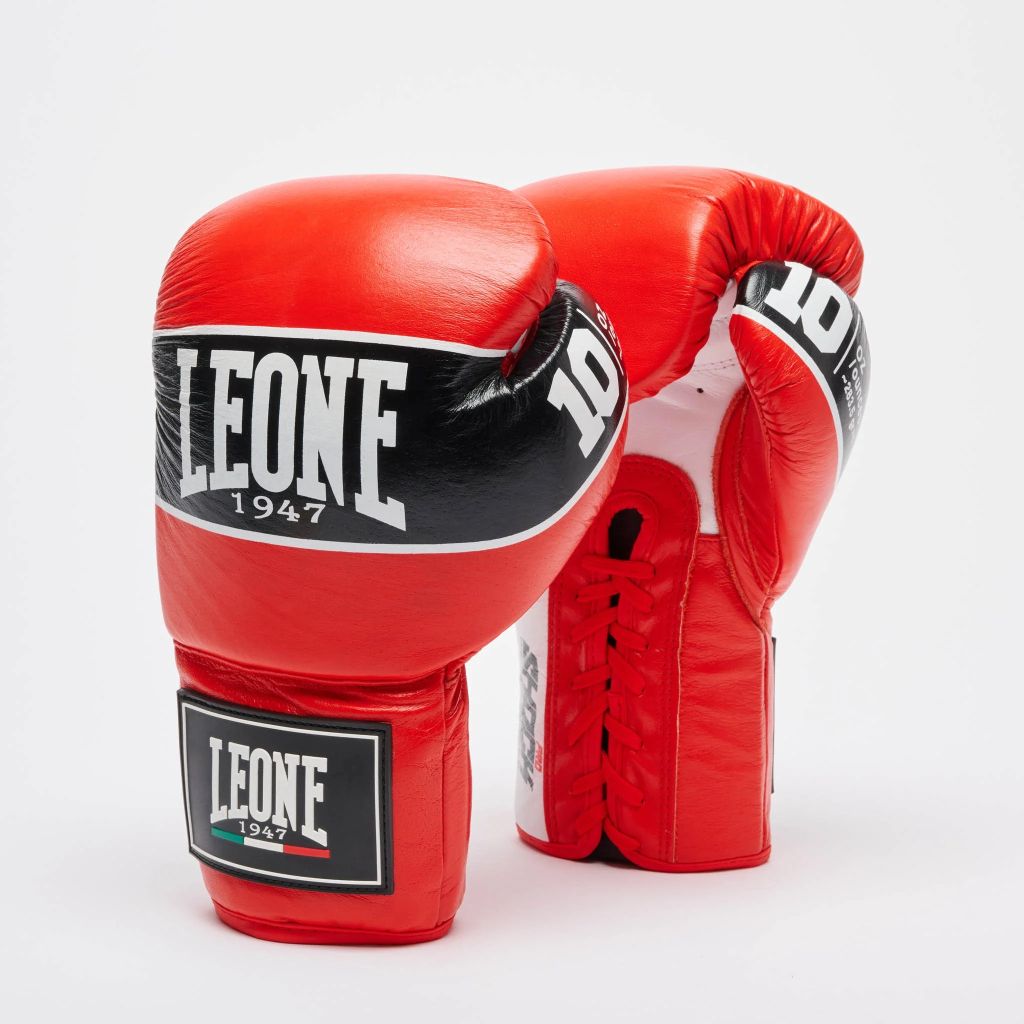 Leone 1947 Boxhandschuhe GN057L Shock Pro Lace Up, rot