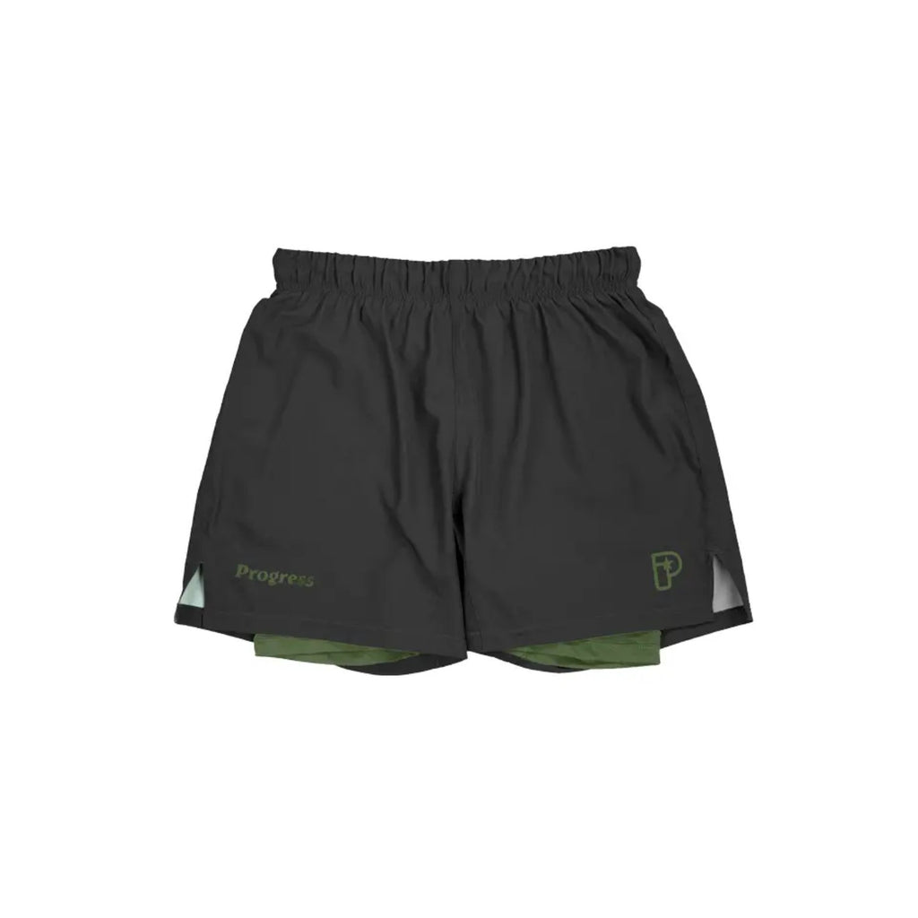 Progress Jiu Jitsu Fight Shorts Academy Plus Hybrid, schwarz-grün
