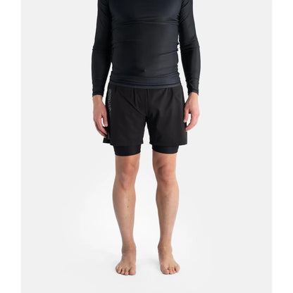 Progress Jiu Jitsu Fight Shorts Flex Hybrid, schwarz