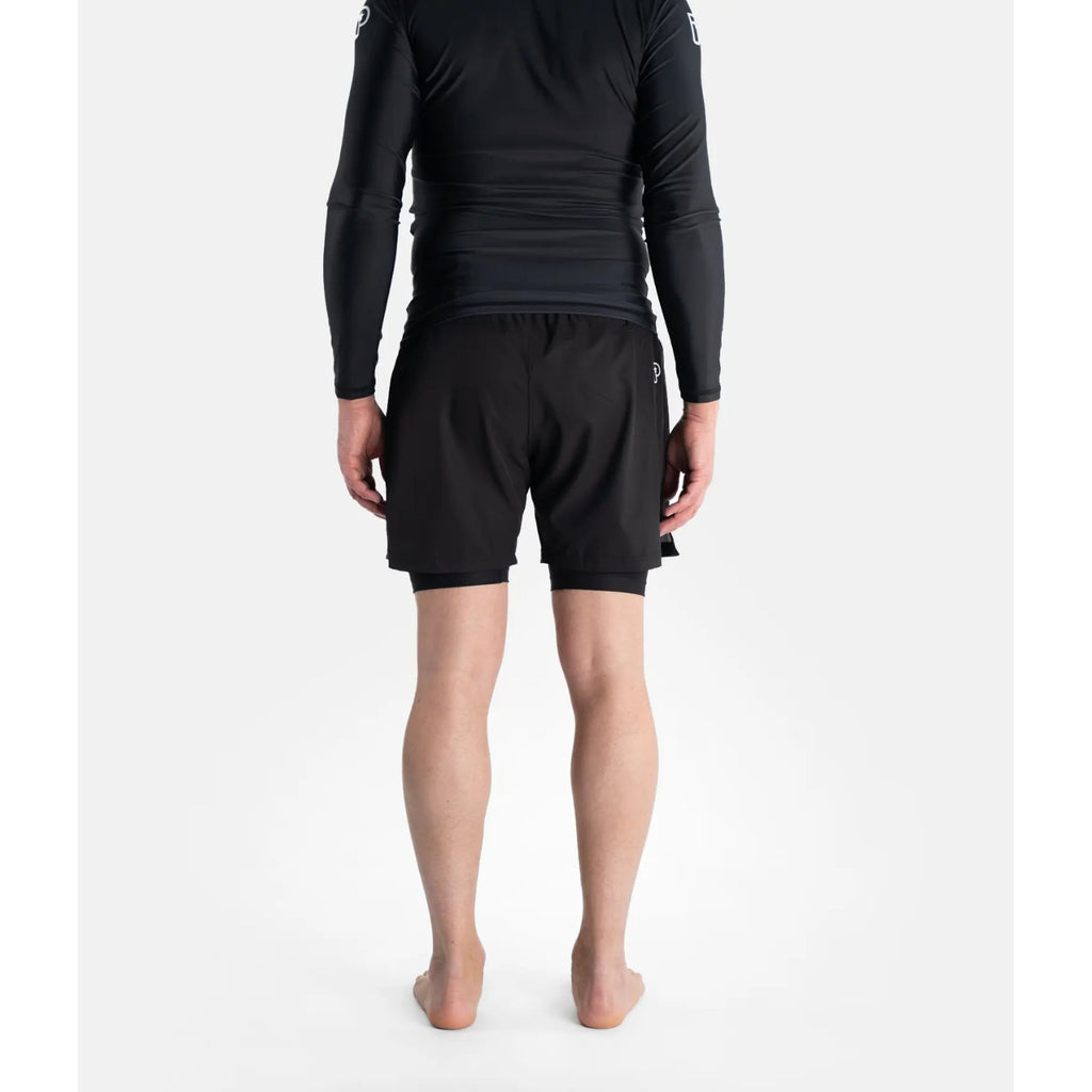 Progress Jiu Jitsu Fight Shorts Flex Hybrid, schwarz