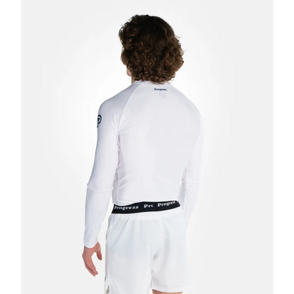 Progress Jiu Jitsu Rashguard LS Academy, weiss