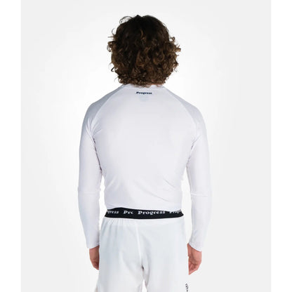 Progress Jiu Jitsu Rashguard LS Academy, weiss