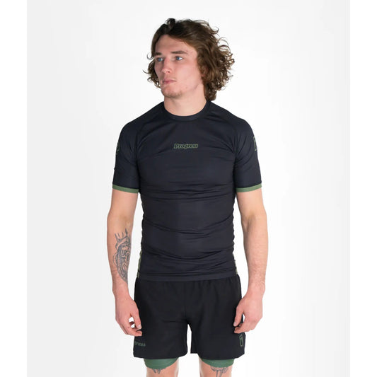 Progress Jiu Jitsu Rashguard SS Academy Plus, schwarz-grun