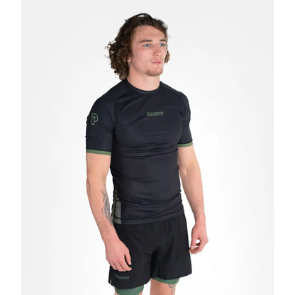 Progress Jiu Jitsu Rashguard SS Academy Plus, schwarz-grün